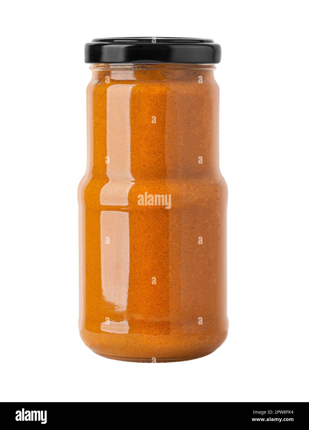 bbq sause jar isolated with black lid isolated on white background ...