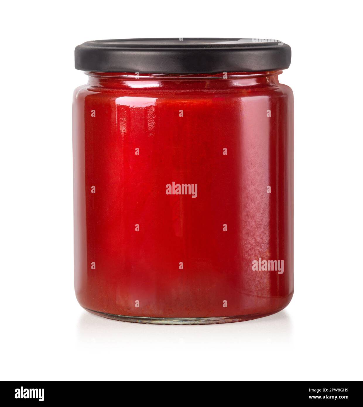 Tomato sauce jar on white background with clipping path Stock Photo Alamy