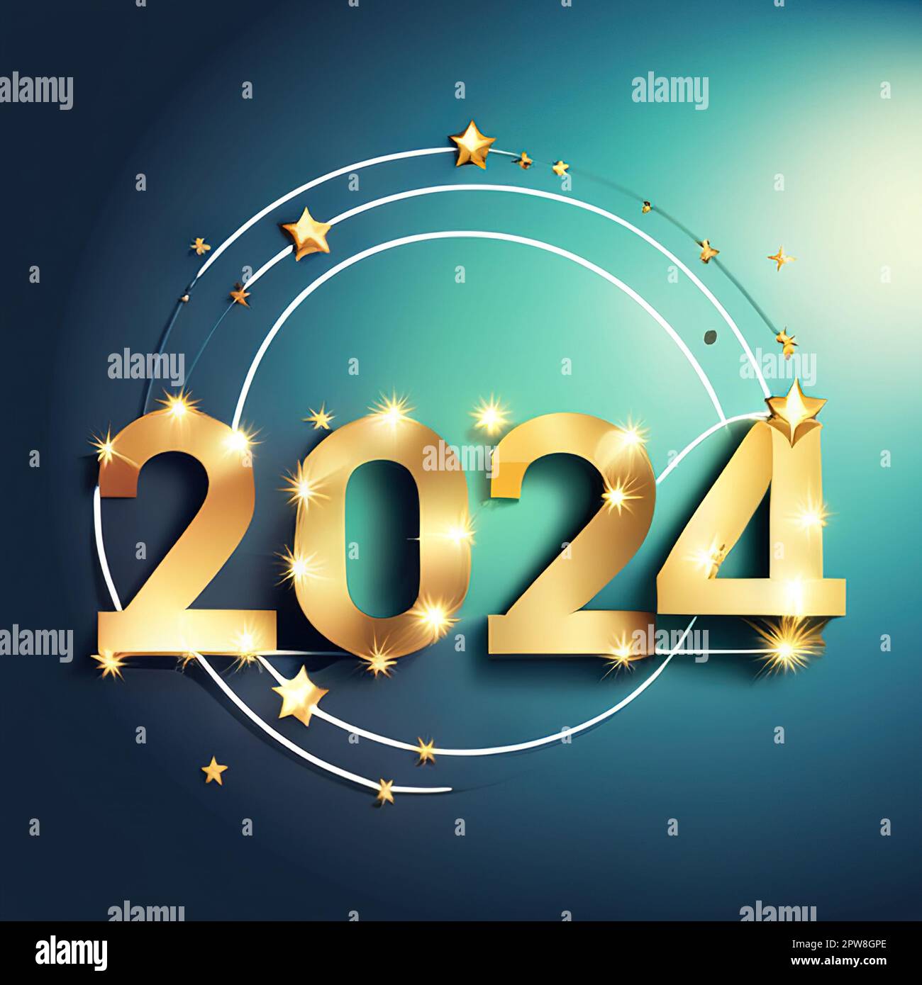 Happy New Year Celebration 2024 Colorful Background. Holiday greeting