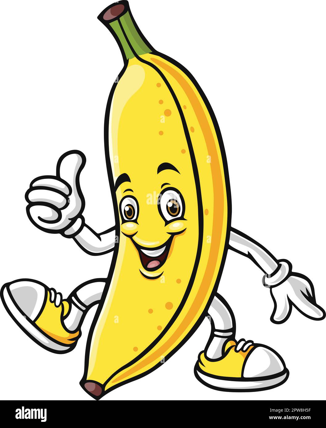 Cartoon banana character giving a thumbs up Stock Vector Image & Art ...