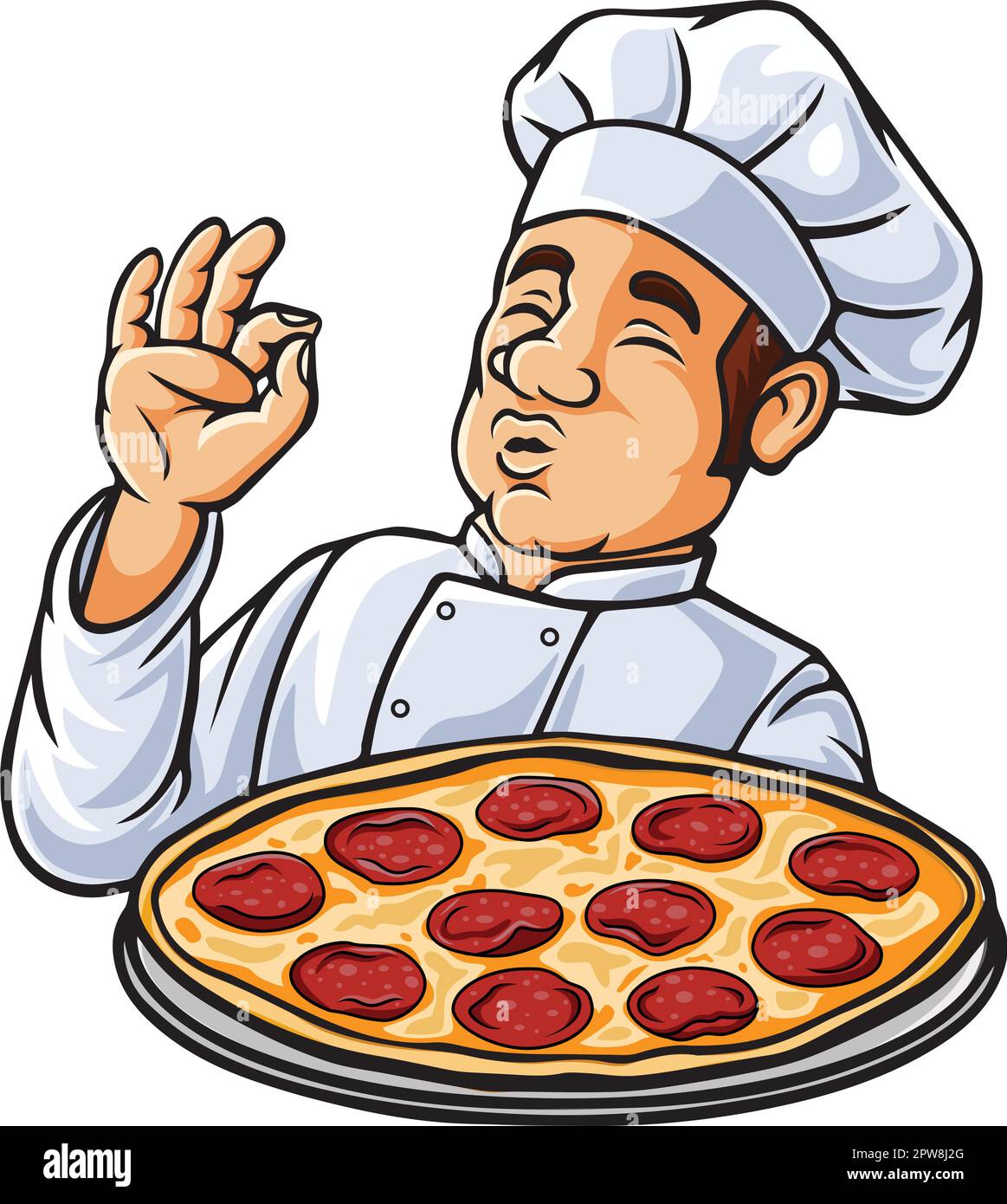 Pizza chef man cartoon character Stock Vector Image & Art Alamy