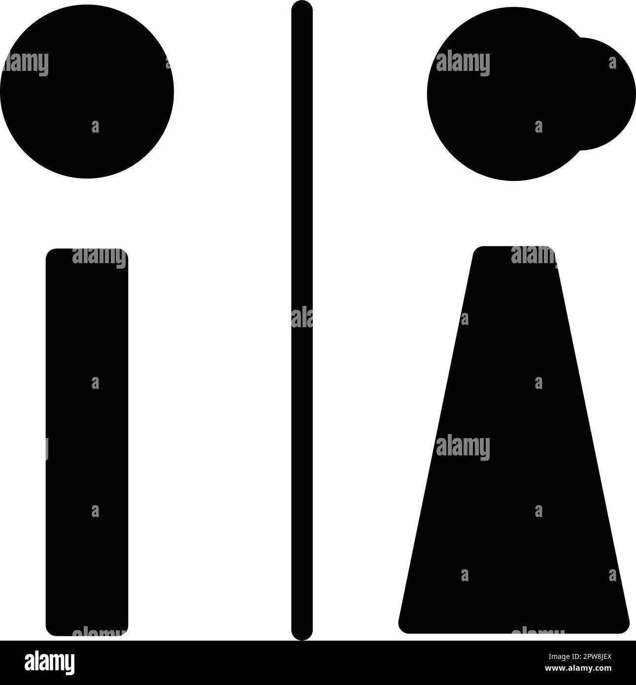 Toilet sign vector with man and woman restroom symbol in a glyph