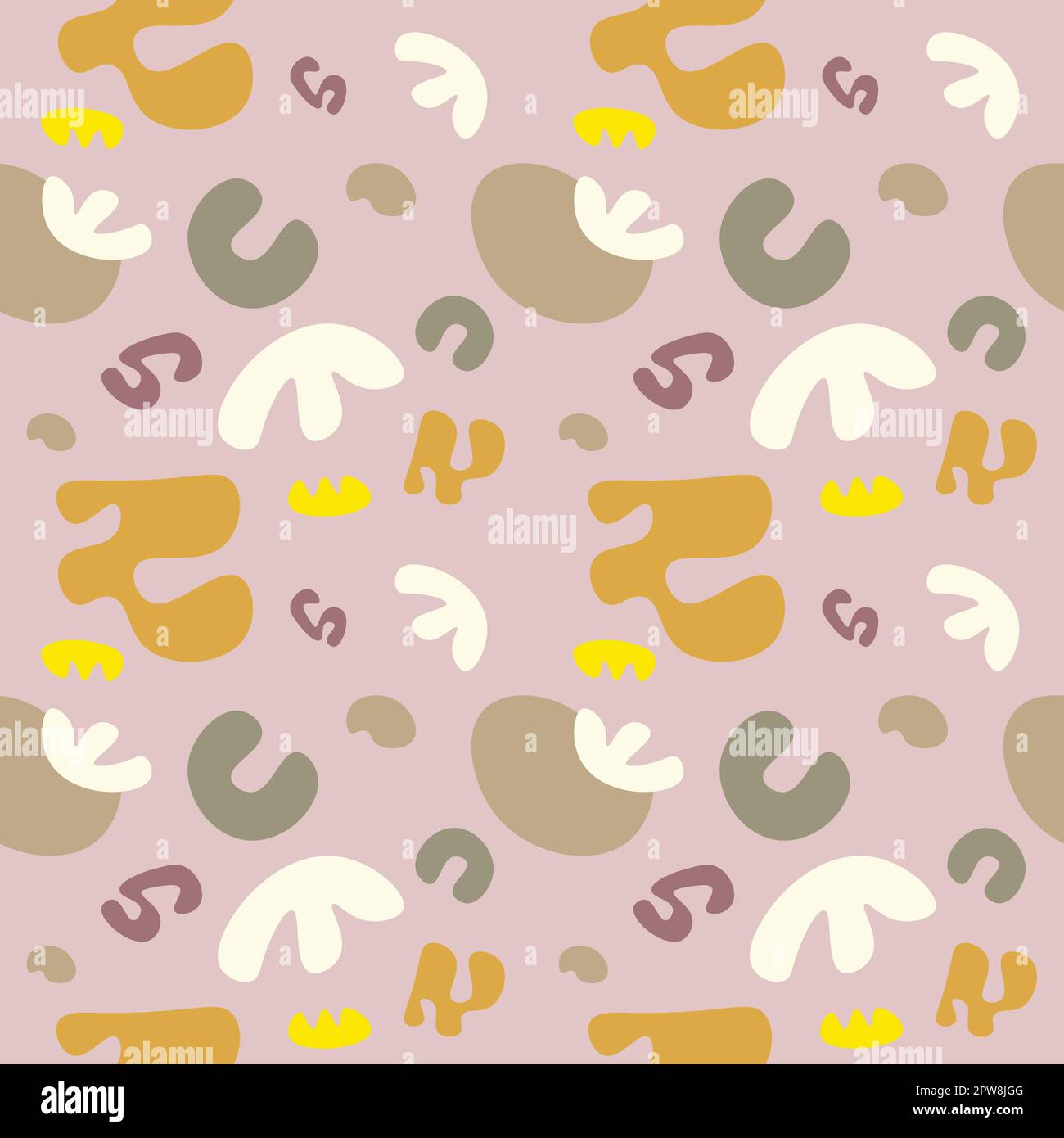 Abstract Shapes Seamless pattern doodle background contemporary modern ...