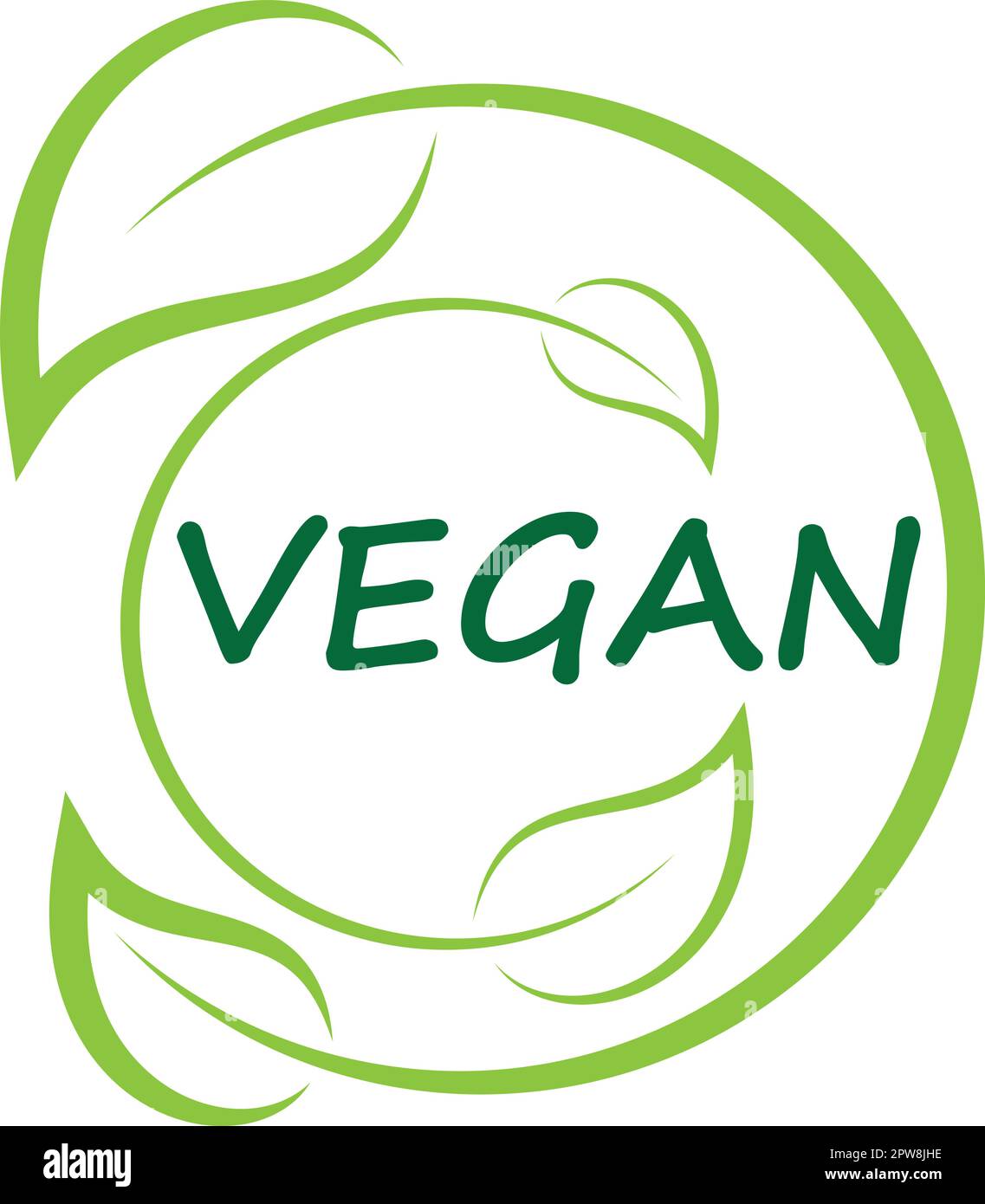 Vegetarian Symbol with Leaves, Vegan Logo, Icon Stock Vector Image