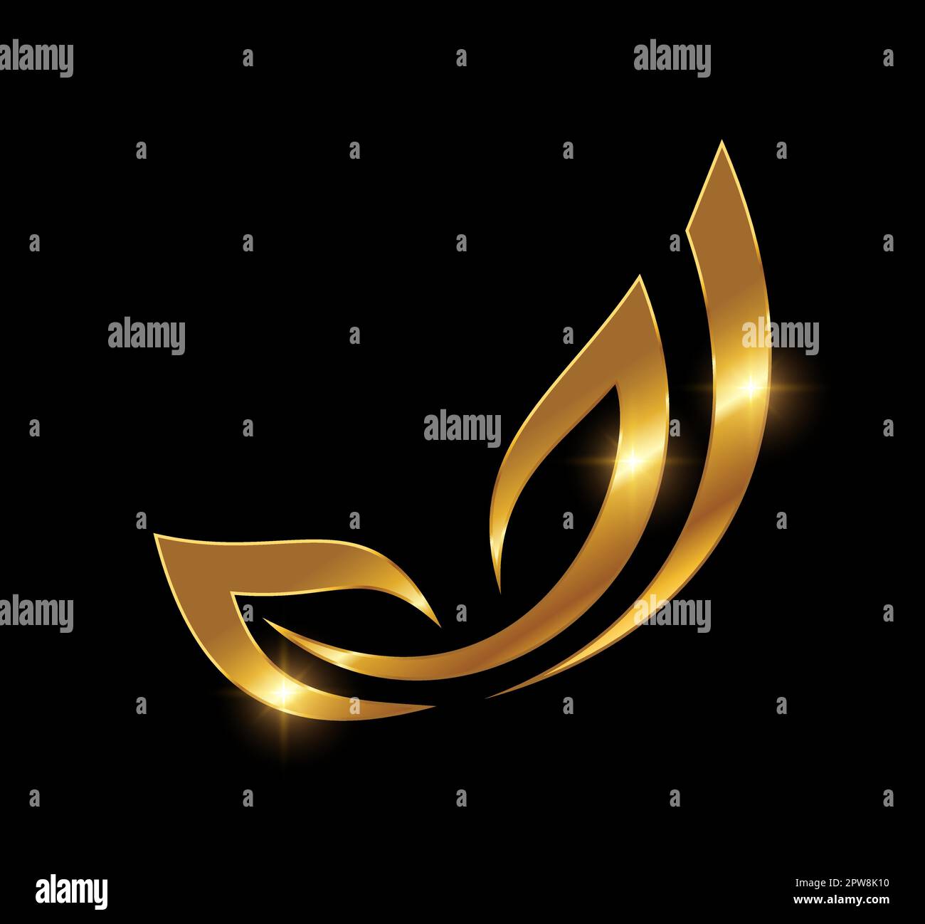 Golden Butterfly Leaf Logo Vector Icon Stock Vector Image & Art - Alamy
