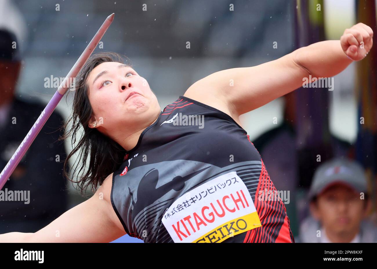 Japanese javelin thrower Haruka Kitaguchi performs during Oda Memorial