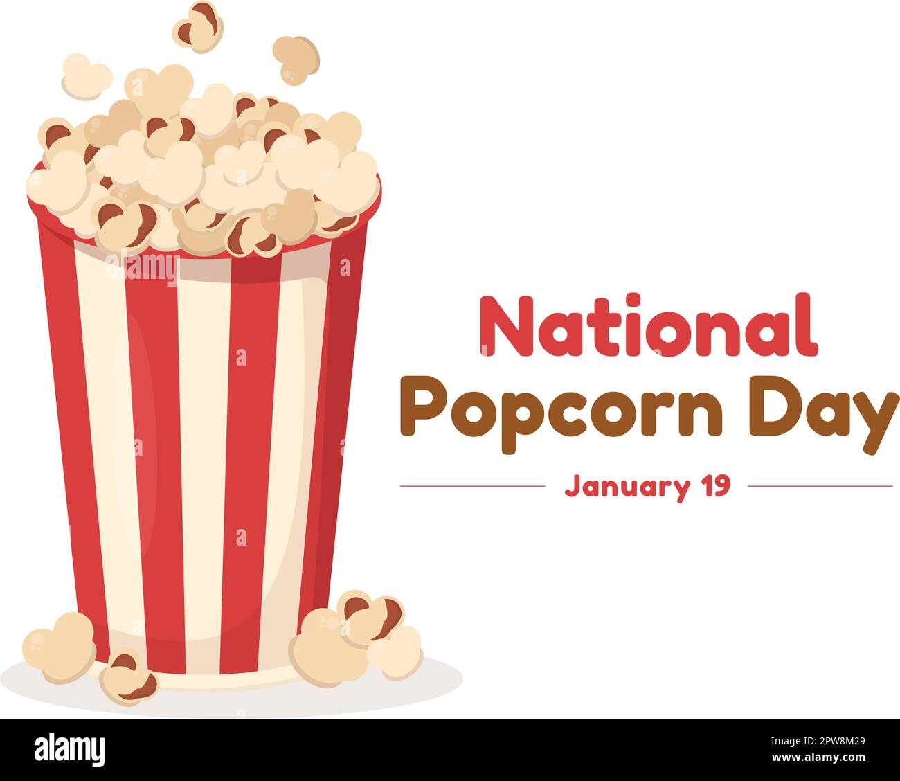National Popcorn Day on January 19th with a Big Box of Red and White