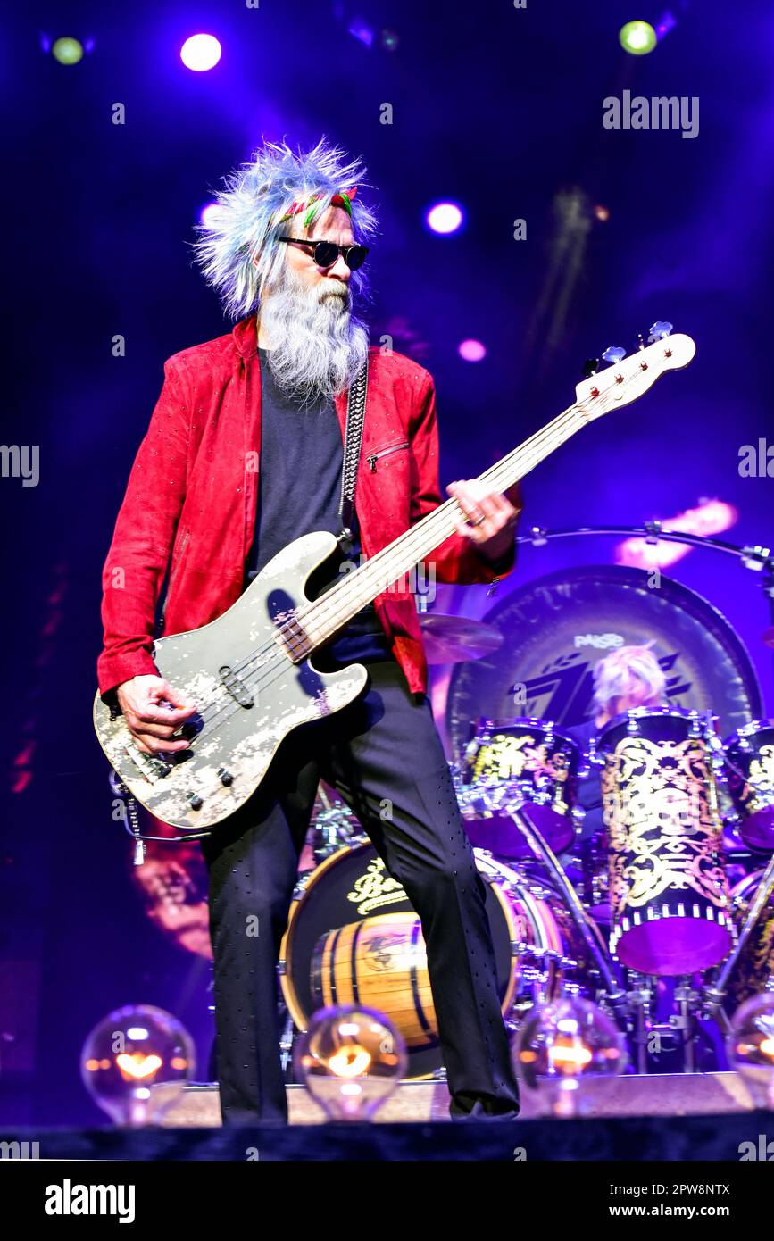 Indio, California, 28 April, 2023 Elwood Francis, bassist for ZZ Top
