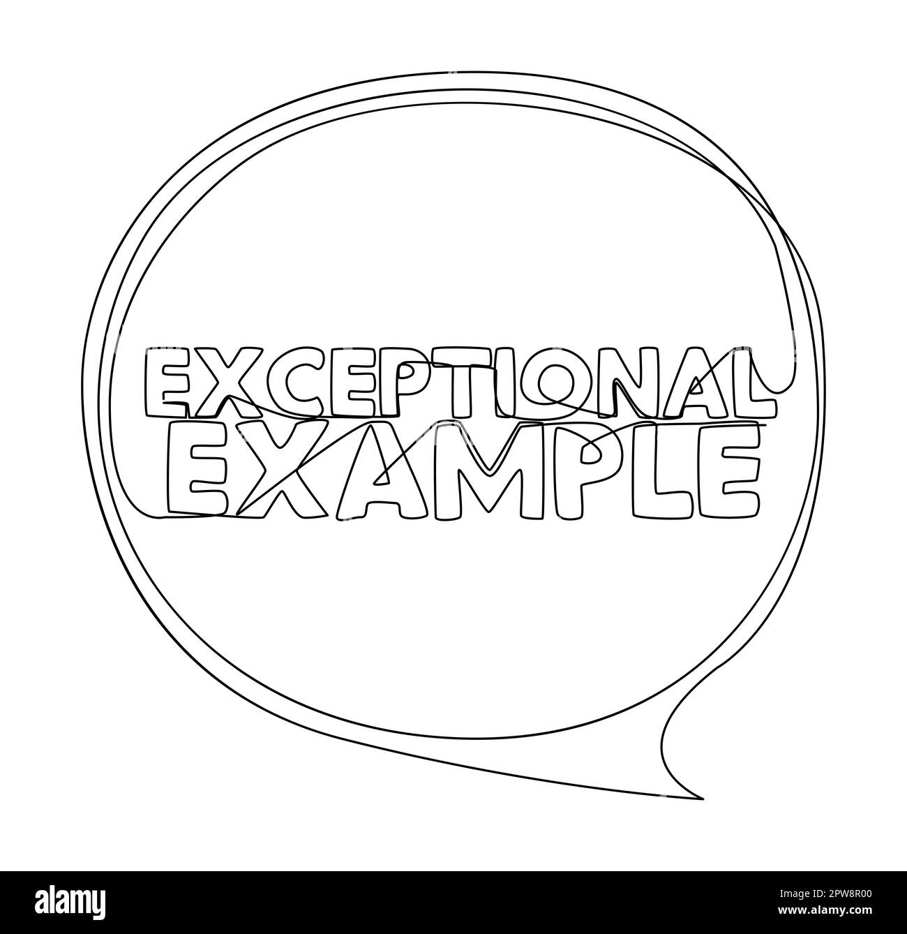 One continuous line of speech bubble with Example text Stock Vector