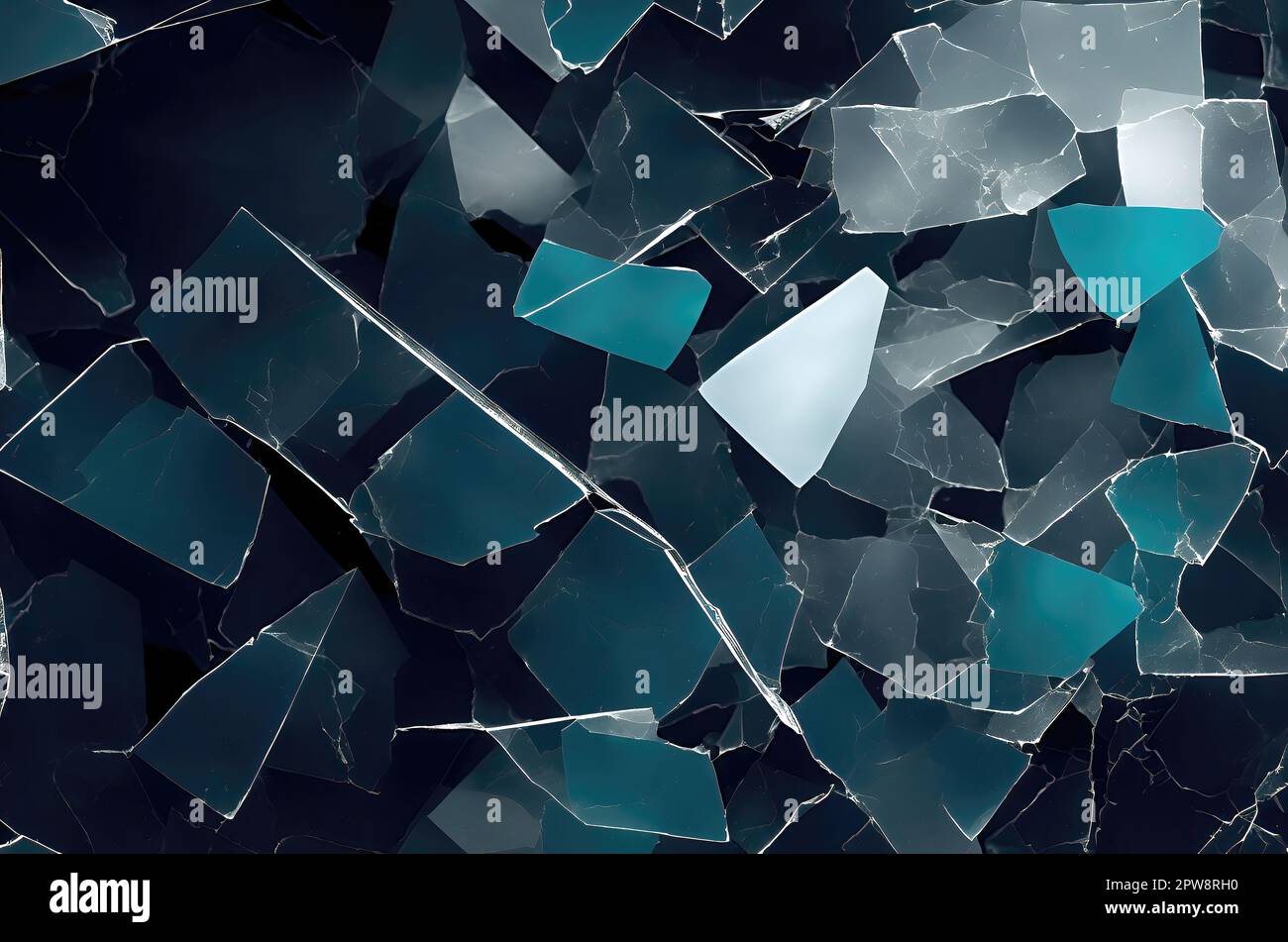 Broken glass mirror or glass into small pieces. Selective, soft focus