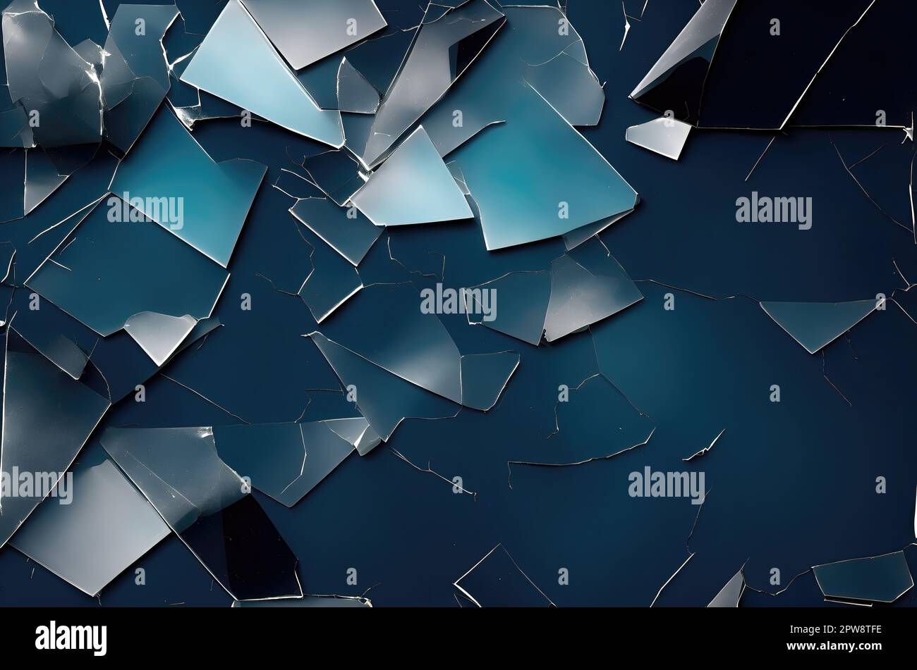 Broken glass mirror or glass into small pieces. Selective, soft focus