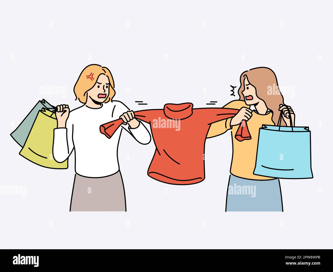 mad-women-fight-for-clothes-in-shop-stock-vector-image-art-alamy