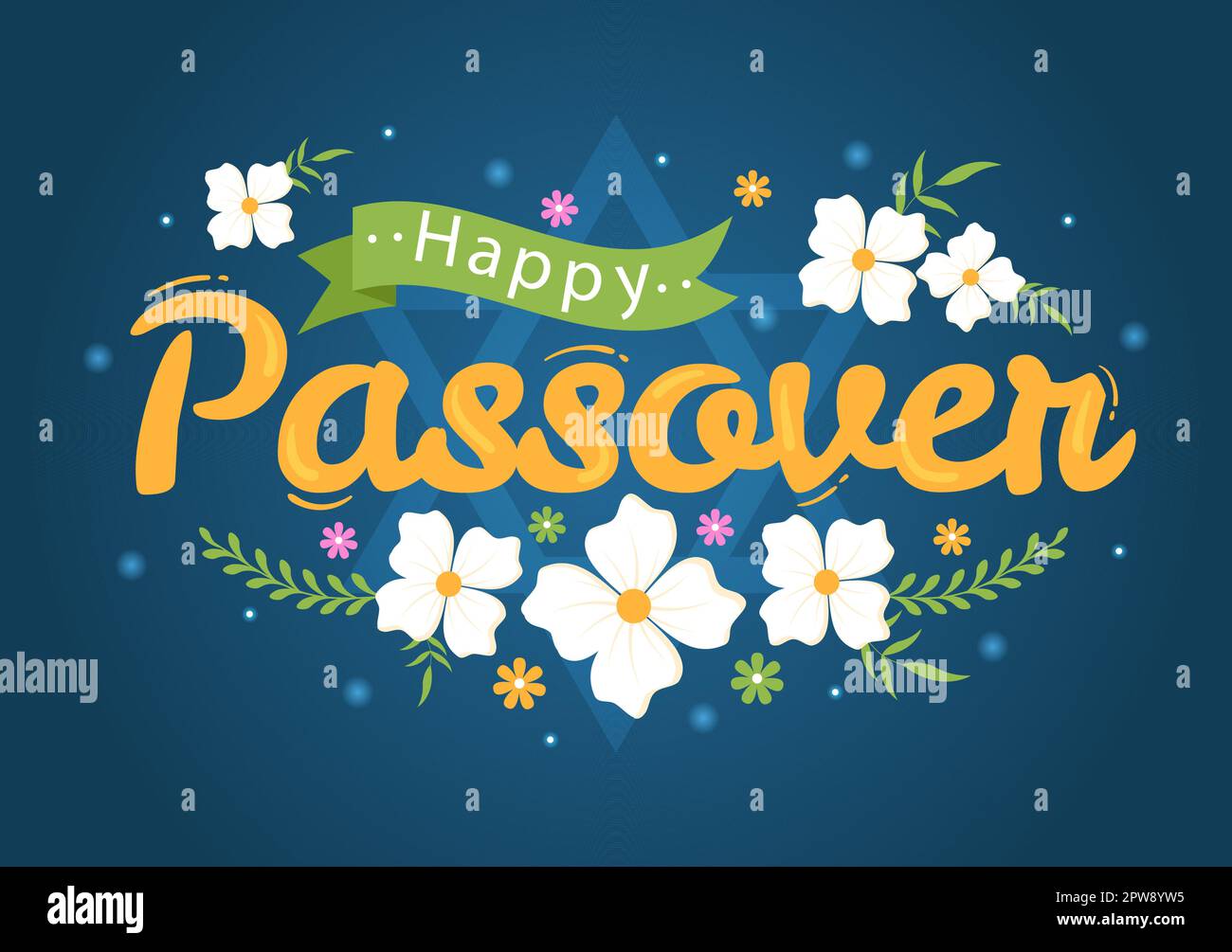 Happy Passover Illustration with Wine, Matzah and Pesach Jewish Holiday ...