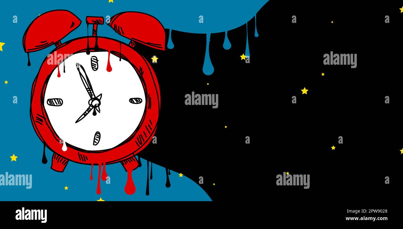 Alarm Clock Graffiti. Abstract modern street art background Stock ...