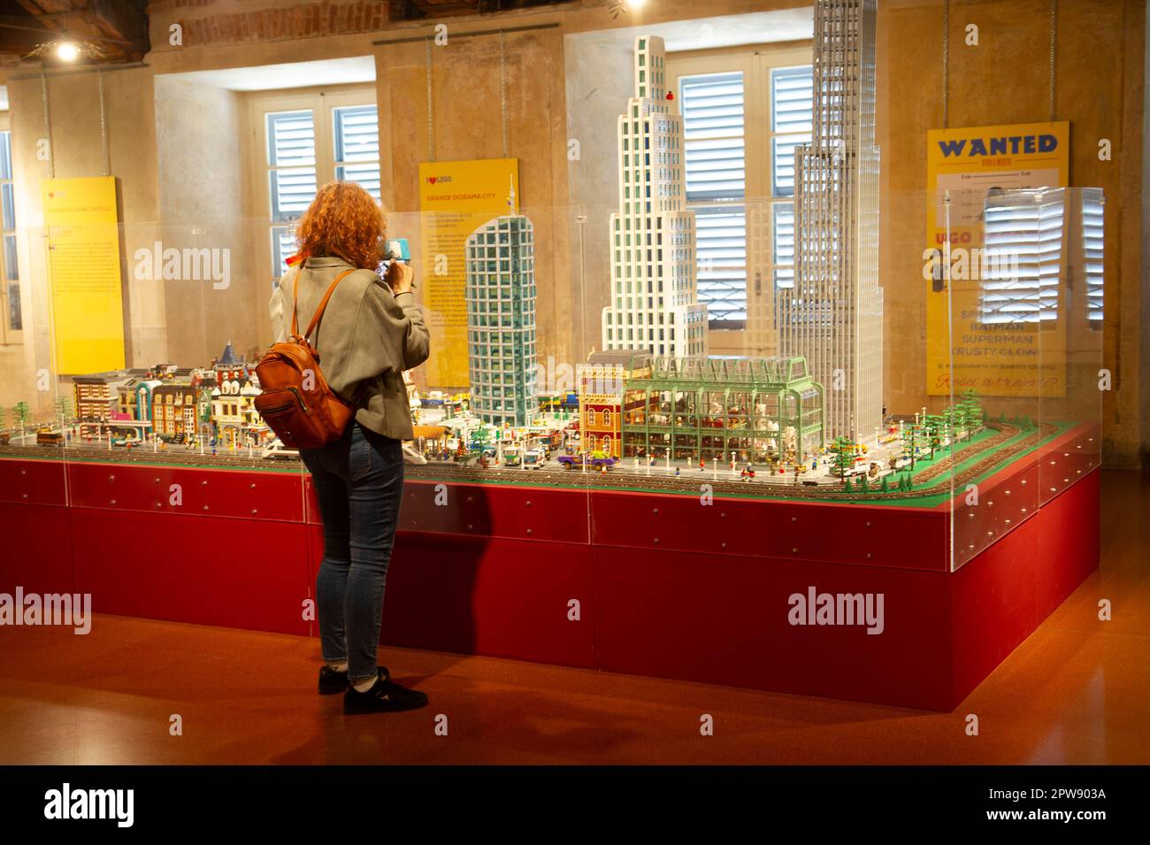exhibition made of lego bricks
