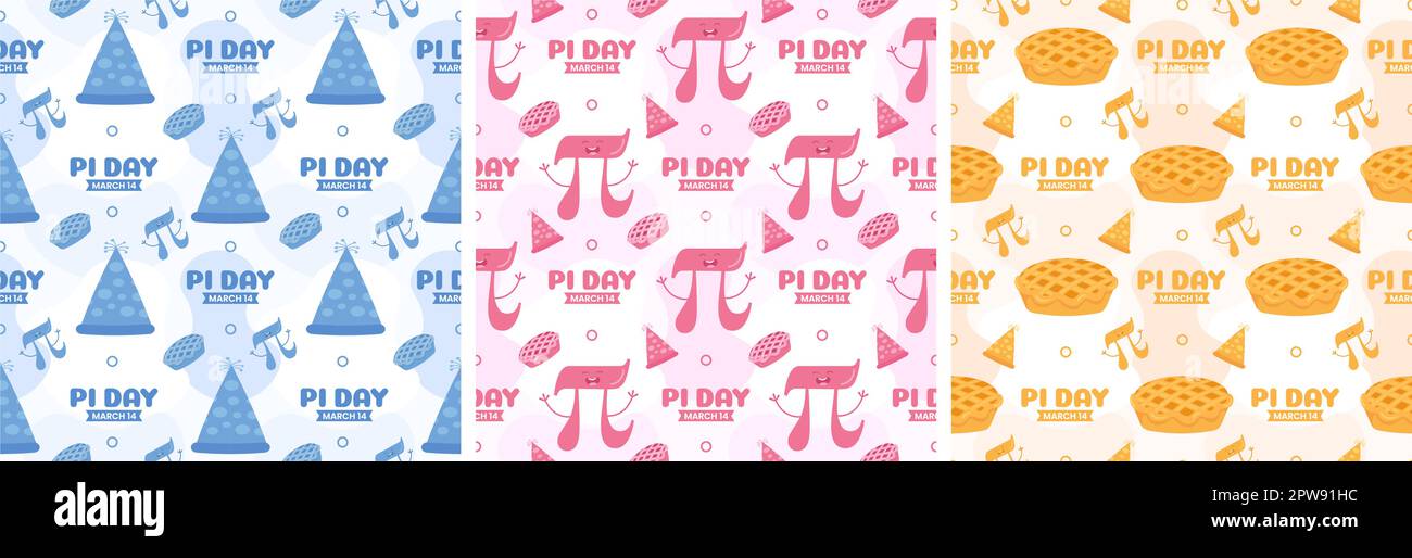 Set of Pi Day Seamless Pattern Design with Mathematical Constants or ...