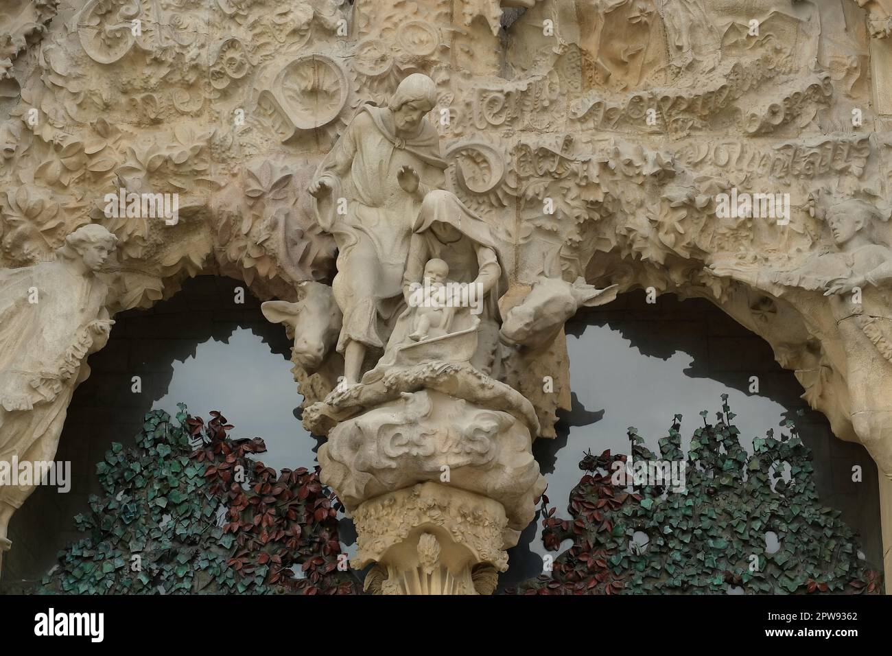 Barcelona, Spain. Sagrada Família. Detail from the scene of the