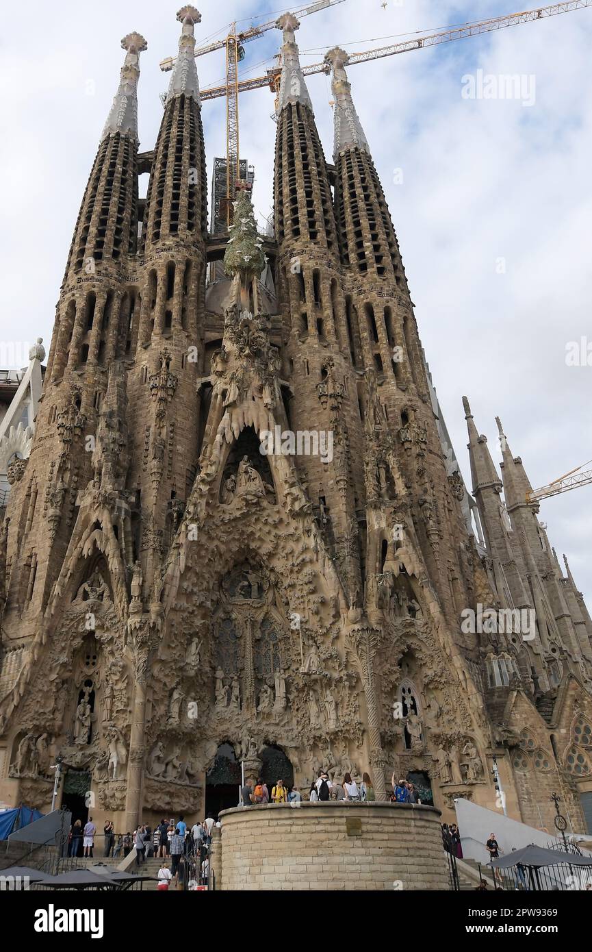 Barcelona, Spain. Sagrada Família with the scene of Christ's birth in