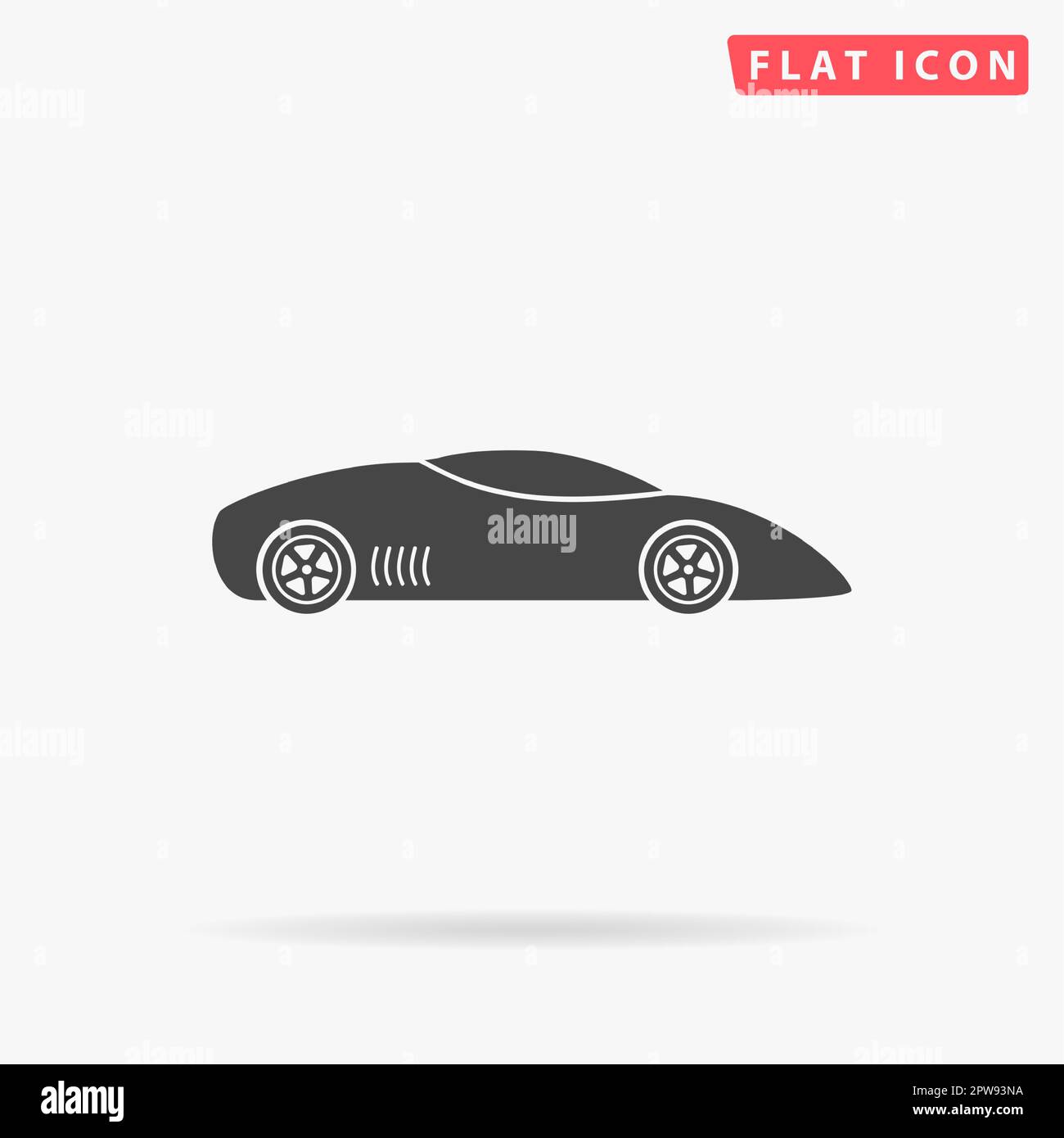 Pictogram Rode Racing Car Silhouette of sport car for racing sports. Simple flat black symbol ...