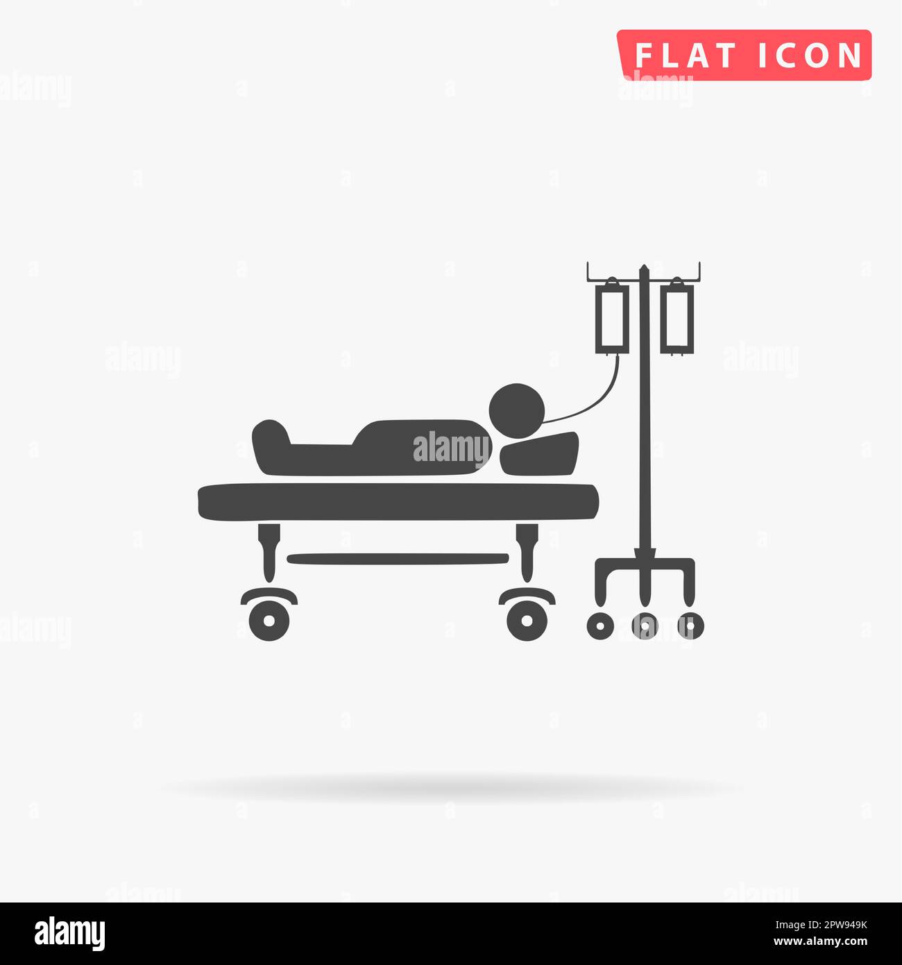 Life hospitalized. Simple flat black symbol with shadow on white