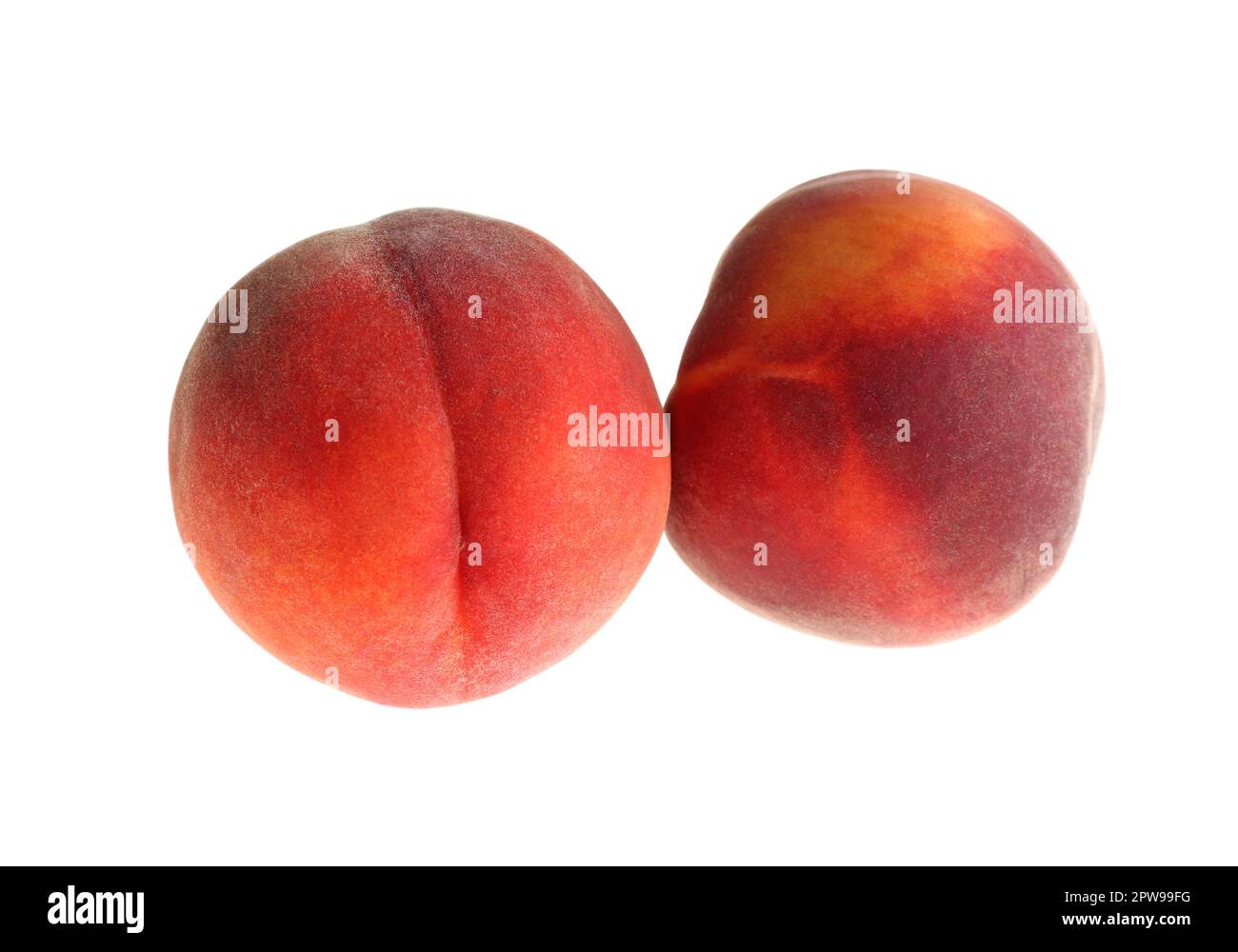 Delicious ripe juicy peaches isolated on white Stock Photo - Alamy