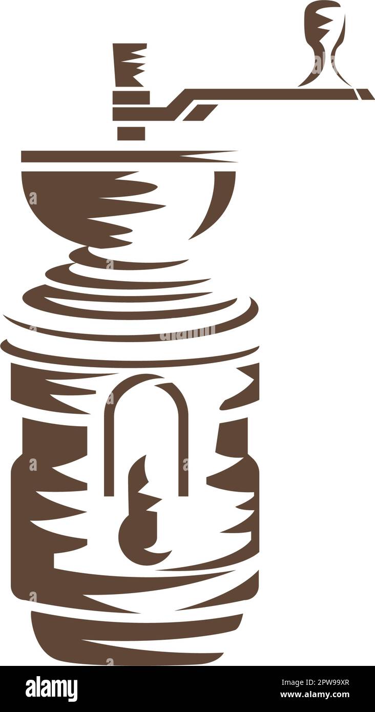 Coffee Grinder and Coffee Mill Silhouette Stock Vector