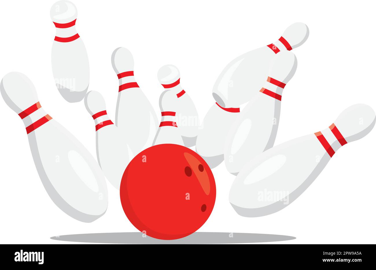 Bowling Ball Hitting Pins Illustration Stock Vector Image & Art Alamy