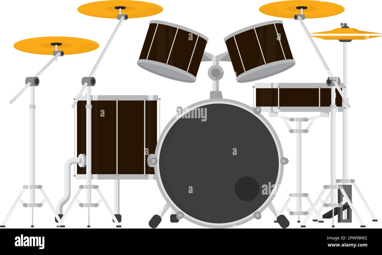 Detailed Drum Set the Percussion Instrument Illustration Stock Vector Image & Art Alamy