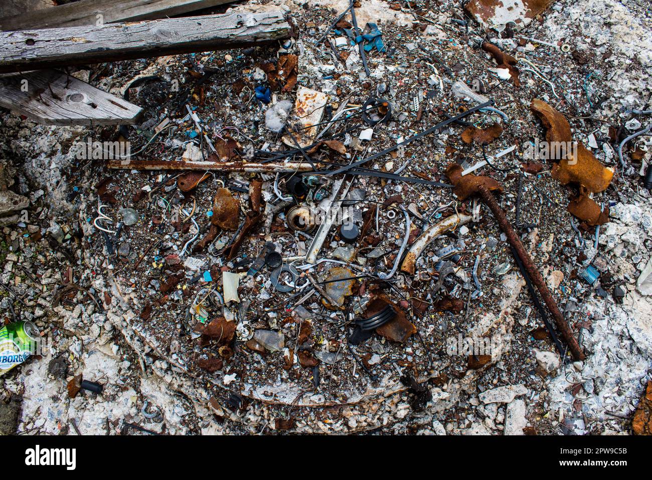Destroyed building located at Kharkiv front line, Russian army bombs ...