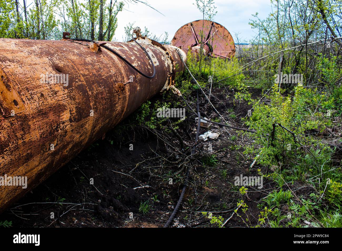 Destroyed building located at Kharkiv front line, Russian army bombs ...