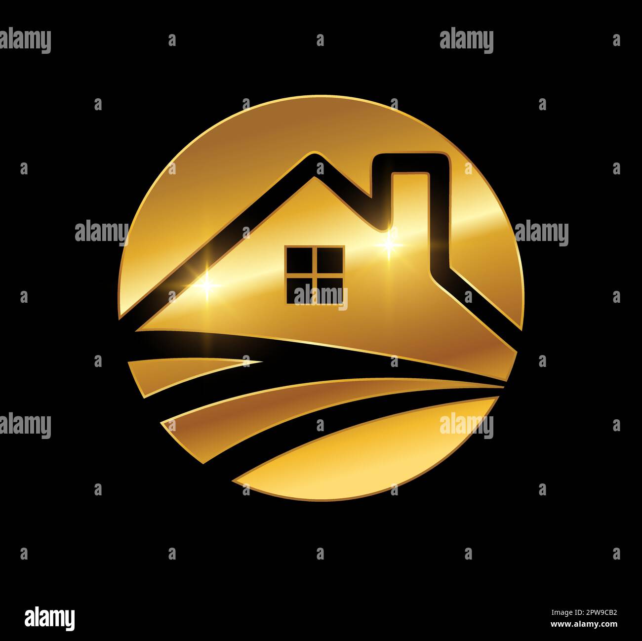 Golden House Hut Logo Vector Icon Stock Vector Image & Art Alamy