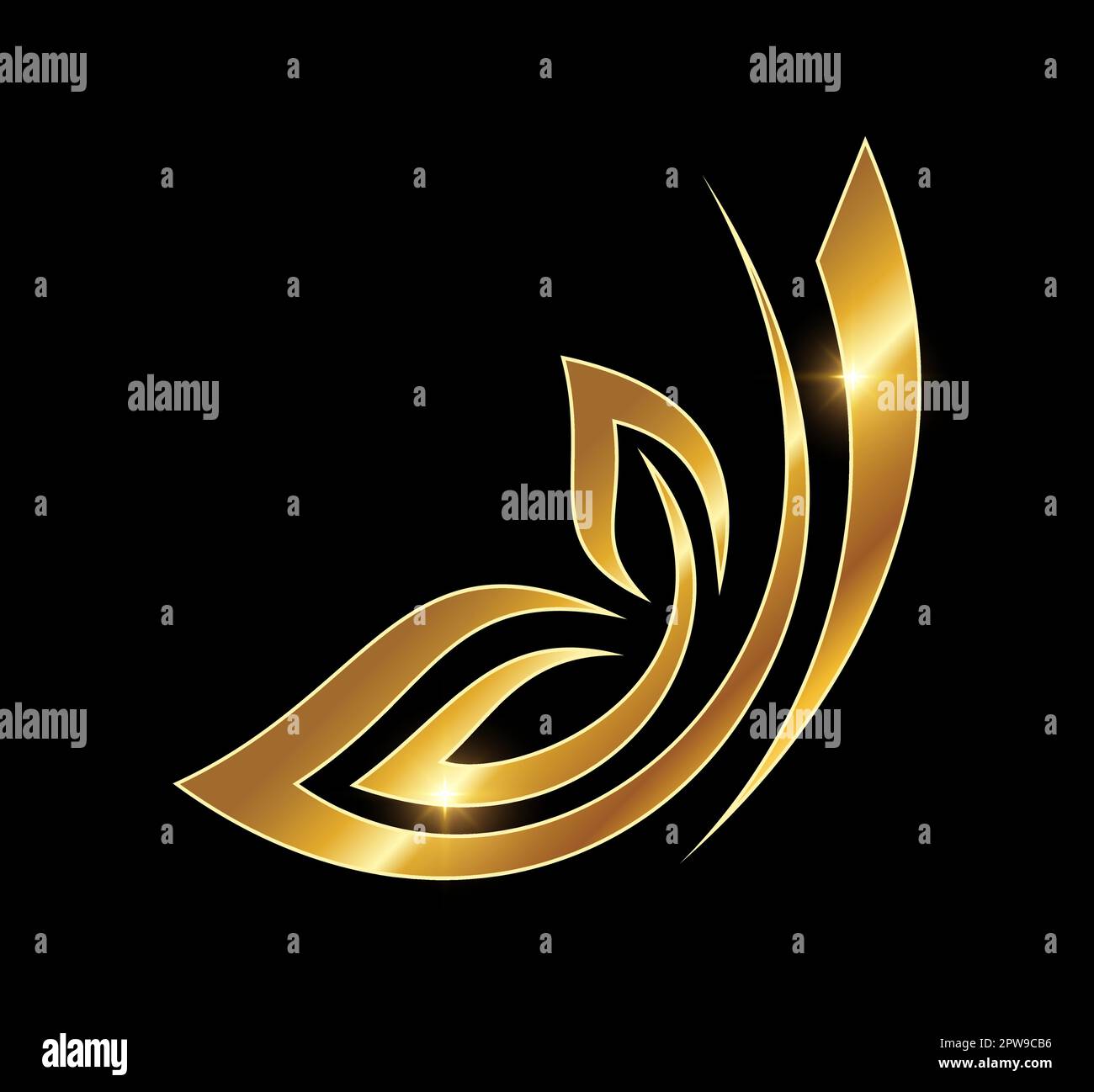 Golden Butterfly Leaf Logo Vector Icon Stock Vector Image & Art - Alamy