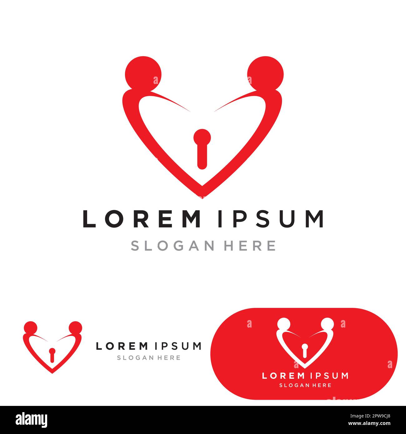 Love Home lock Logo. Heart and House Icon Combination. Health and Care ...