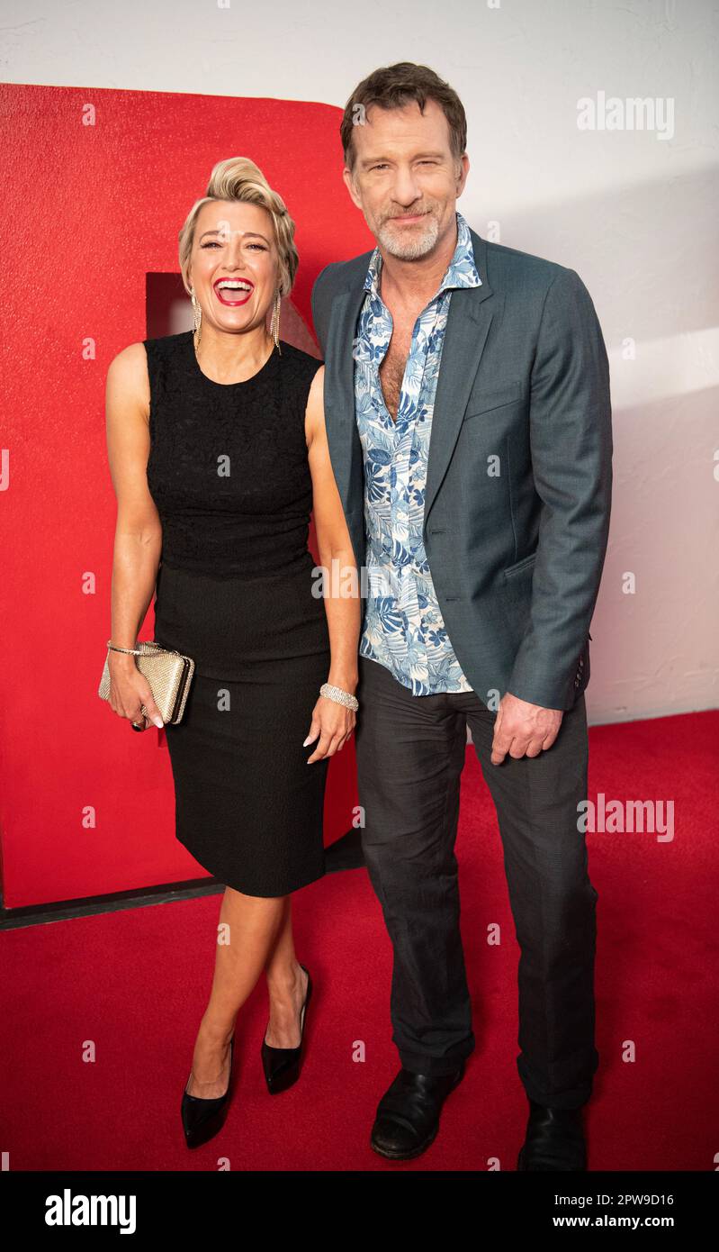 April 28, 2023, Dallas, Texas, U.S: Actress RACHEL WILDE and THOMAS JANE having fun on the Red Carpet premiering their latest movie Ã’One RangerÃ (Credit Image: © Hoss McBain/ZUMA Press Wire) EDITORIAL USAGE ONLY! Not for Commercial USAGE! Stock Photo