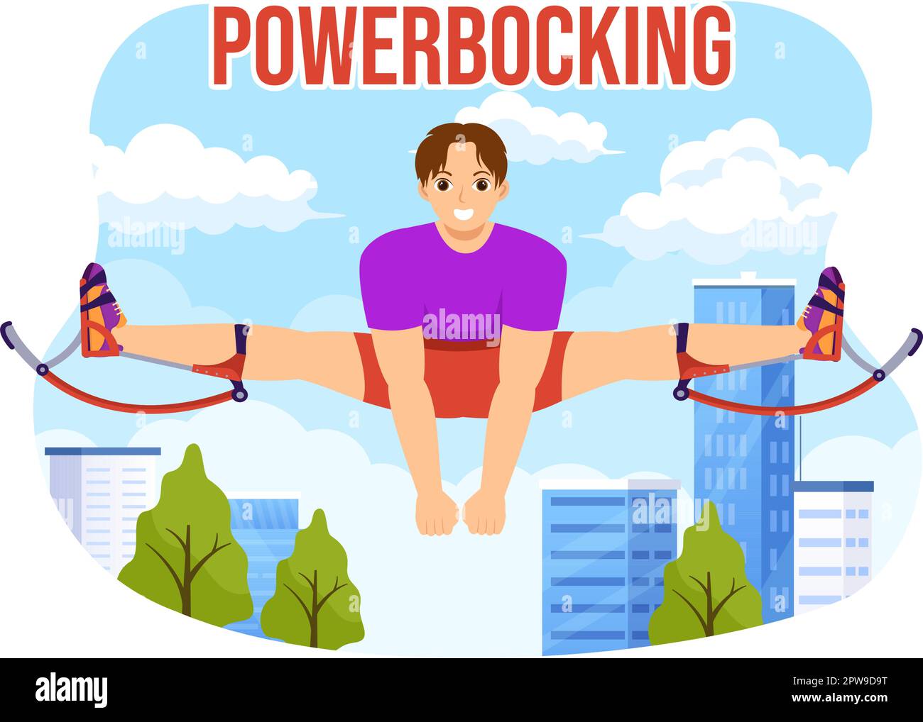 Powerbocking Sport Illustration with Jumping Boots for Web Banner or ...