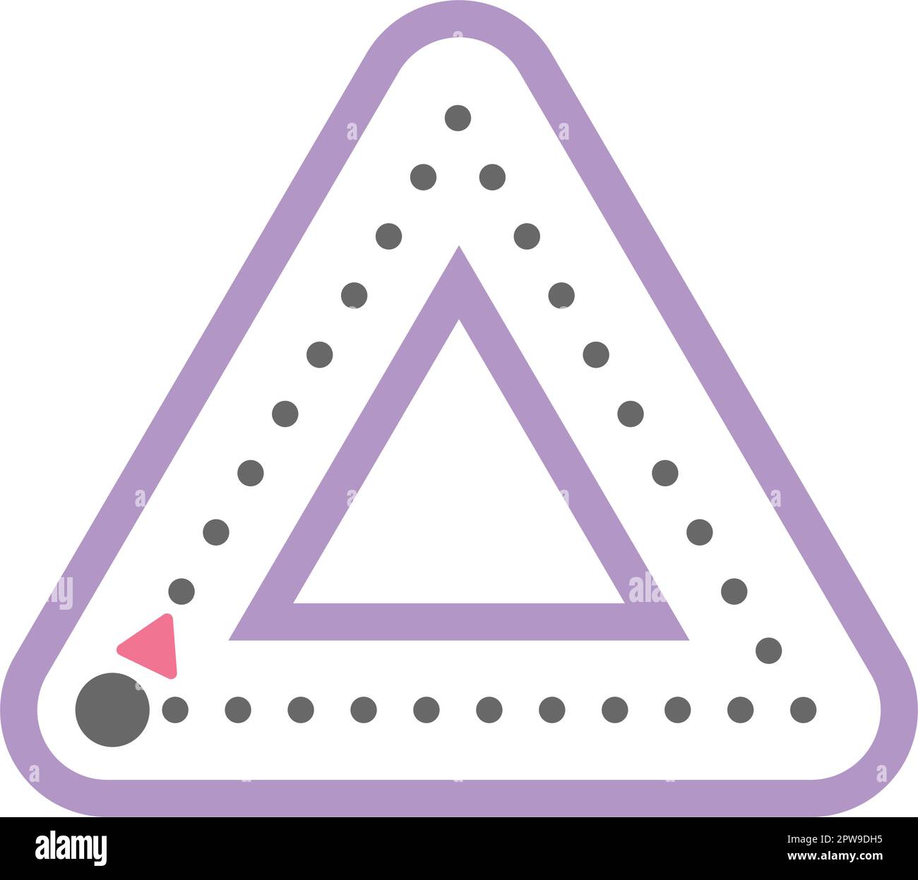 Dotted triangle shape for tracing lines for preschool and kindergarten
