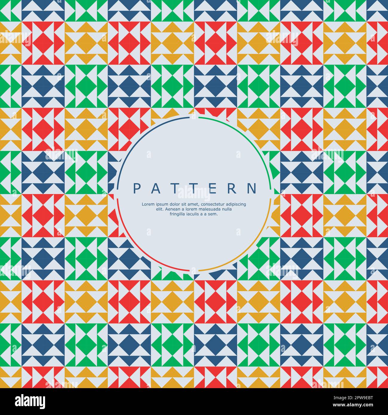 Colorful square diamond triangle seamless pattern. Fun geometric box pattern. Stock Vector