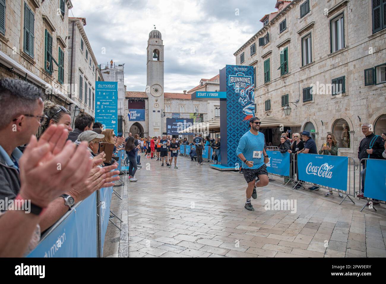 Dubrovnik, Croatia. 29th Apr, 2023. Competitors are seen running along