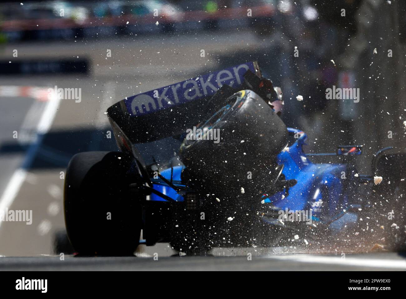 Baku, Azerbaijan. 29th Apr, 2023. Crash of 2 Logan Sargeant (USA