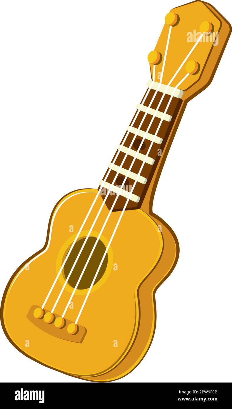 Detailed Ukulele Illustration with Cartoon Style Stock Vector Image