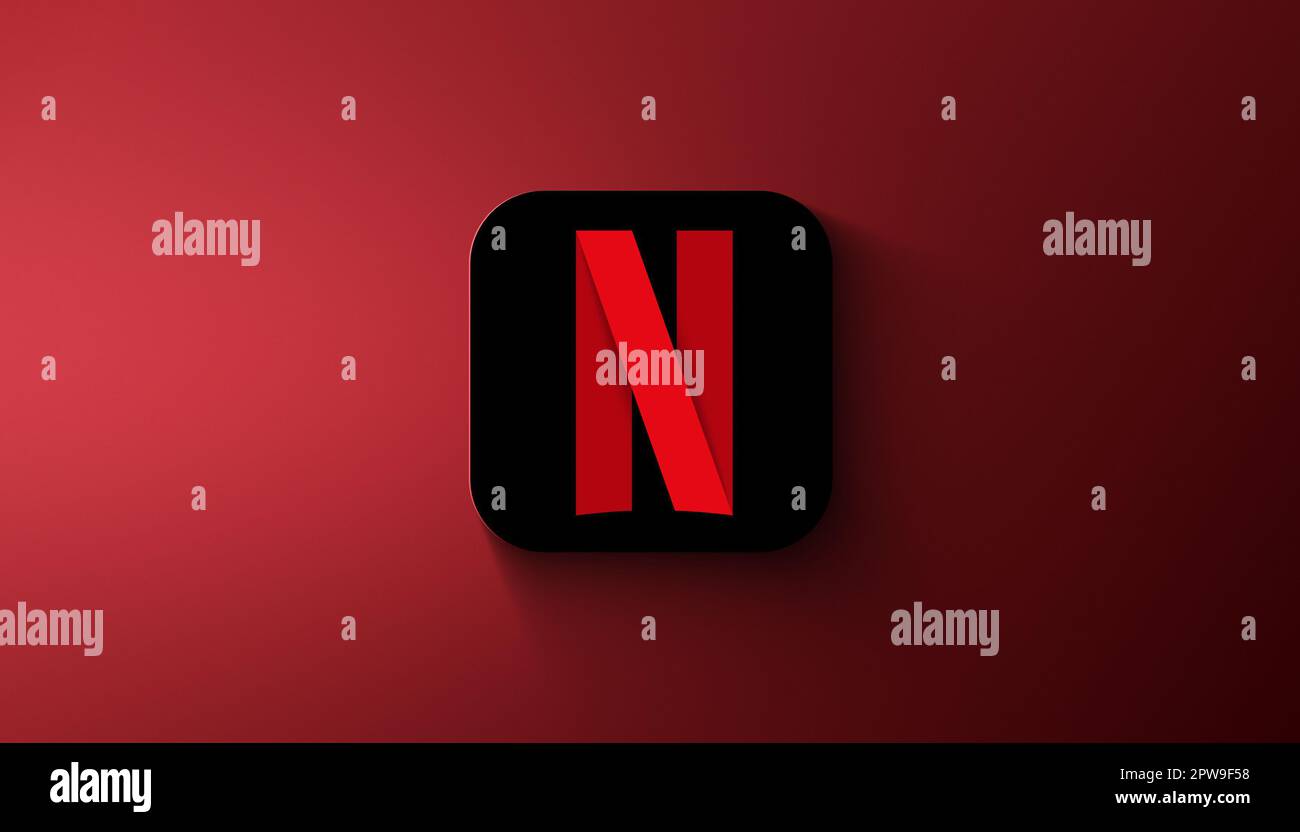 Agadir, Morocco - April, 2023: Netflix Logo in a Gradient Background