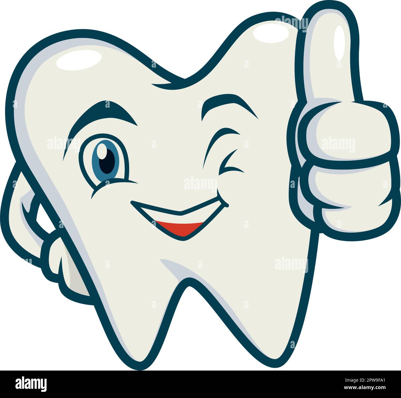 Humbly and Friendly Tooth Recommending Gesture Stock Vector