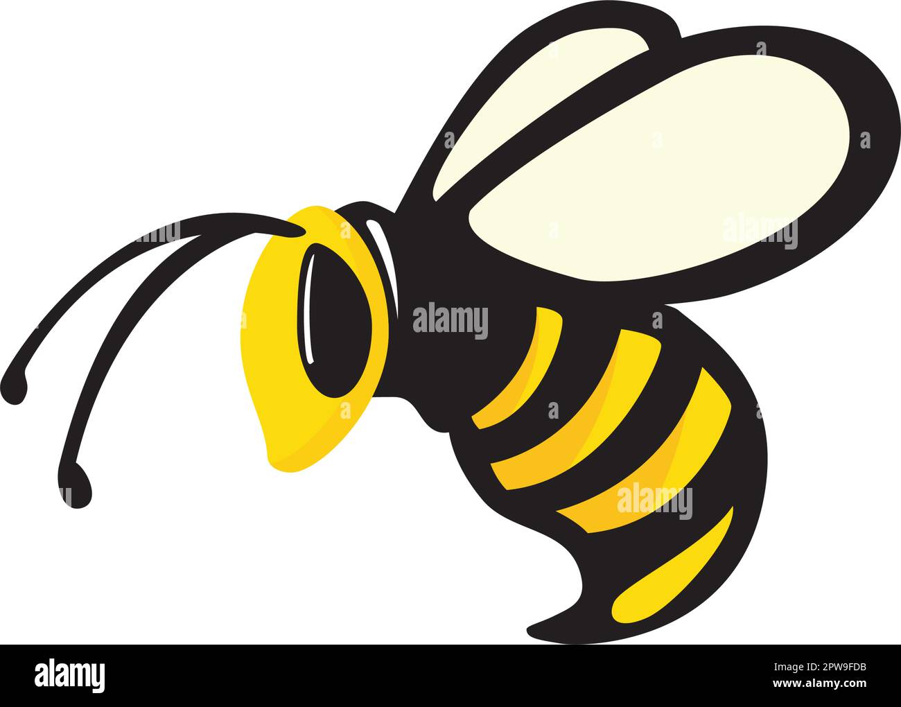 Simple Flying Bee Stock Vector