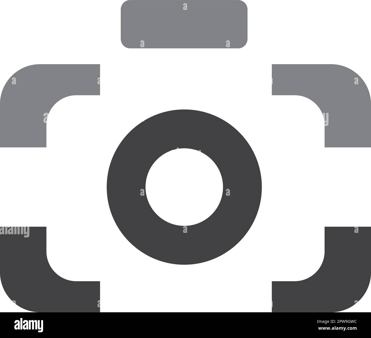 Simple Camera Viewfinder and Photography Symbolization Stock Vector
