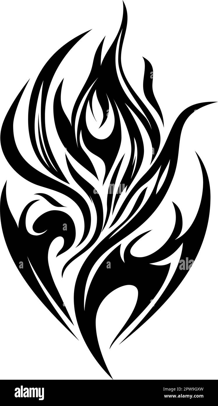 Flame Tattoo Tribal Vector Design Sketch Stock Vector (Royalty Free)  475741024 | Shutterstock