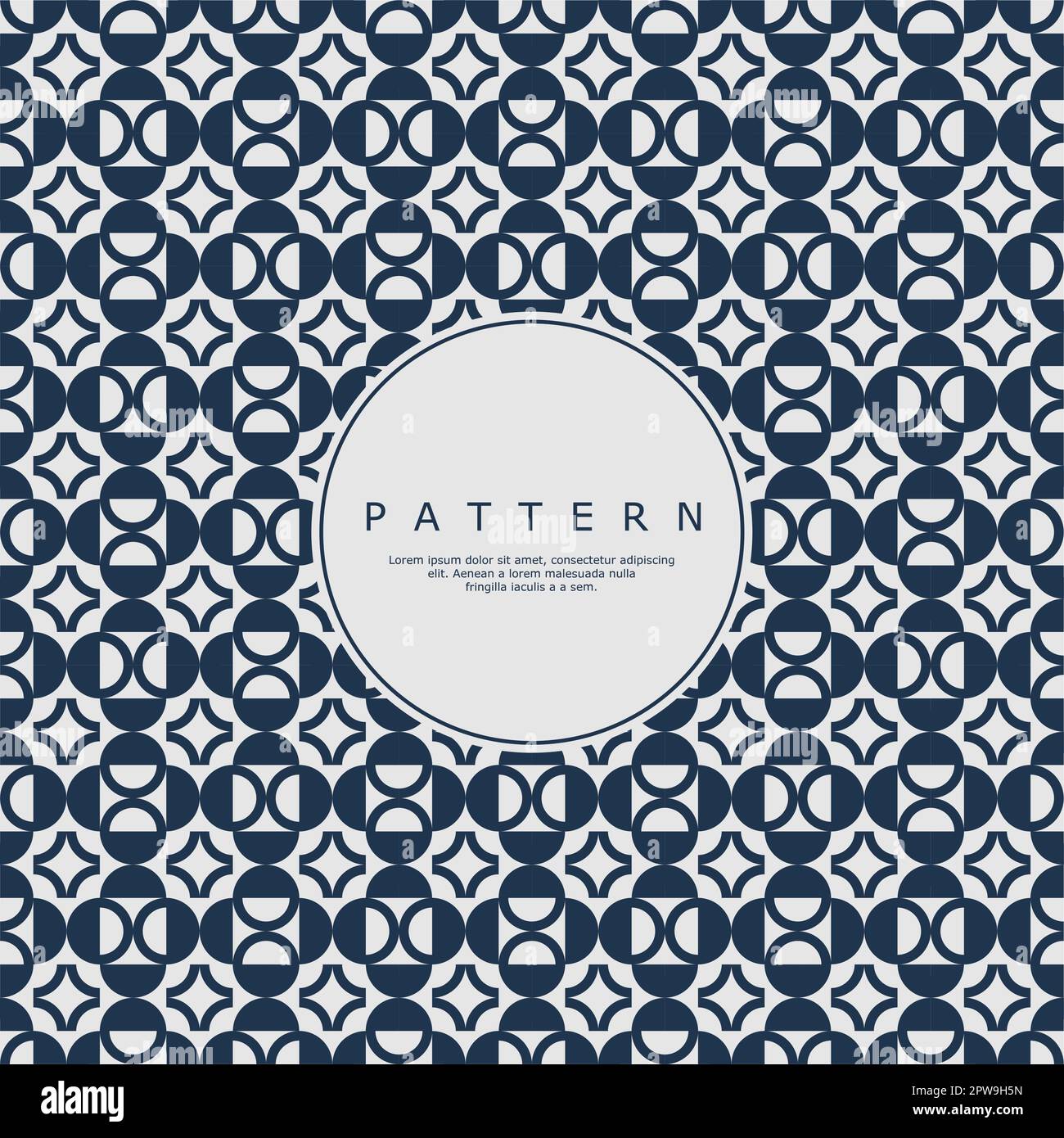 Star and circle ornament abstract seamless pattern. Round line decor pattern. Stock Vector