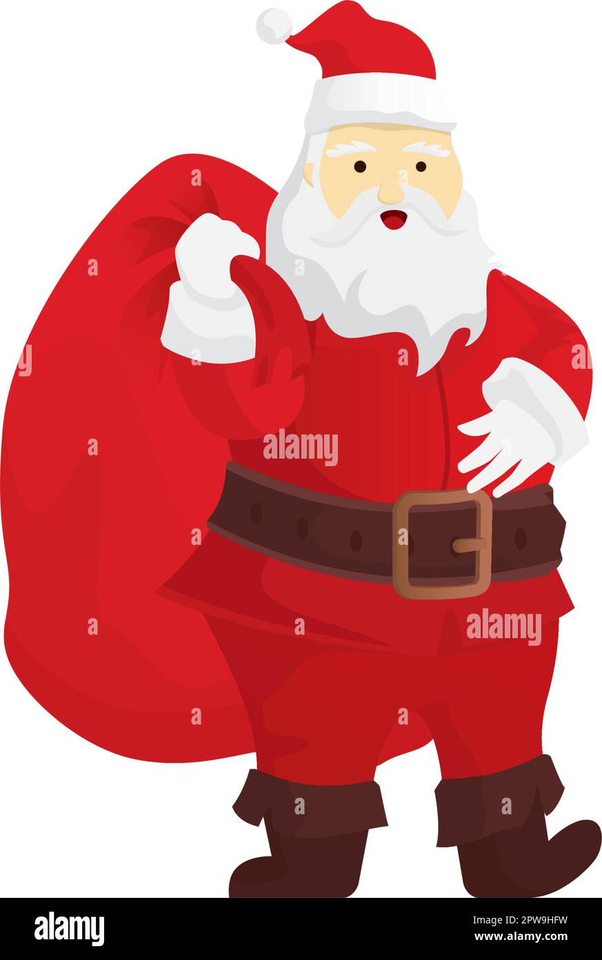 Santa Claus Carrying a Sack of Gifts and Presents Stock Vector Image ...