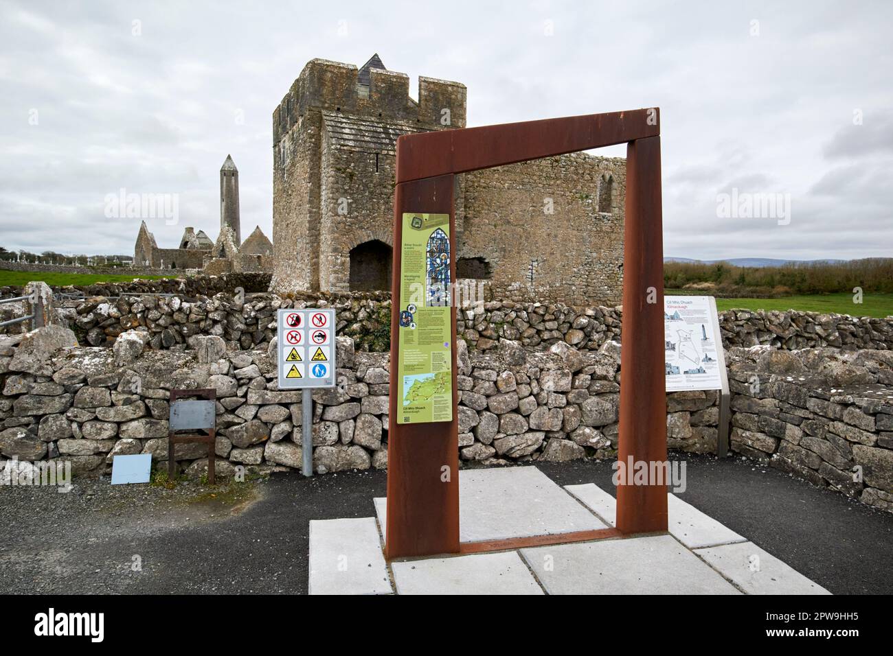 Kilmacduagh monastery county galway republic of ireland Stock Photo