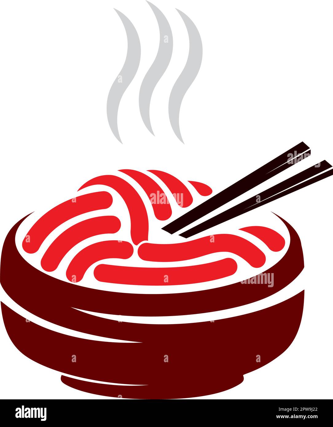 Hot Noodle in Bowl Illustration Stock Vector Image & Art Alamy