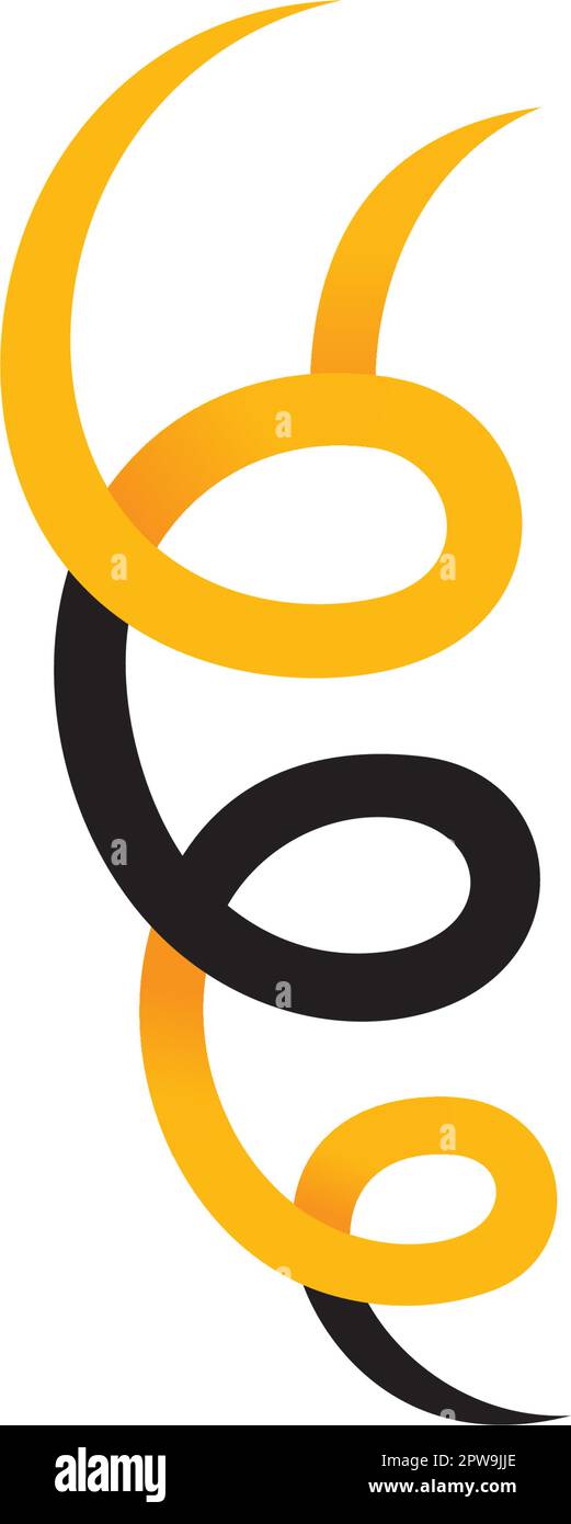Simple and Creative Bee Pattern Similarizing Spring or Spiraling Shape Stock Vector